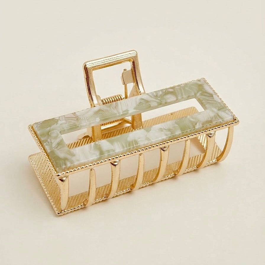 Pinza de pelo geométrica rectangular