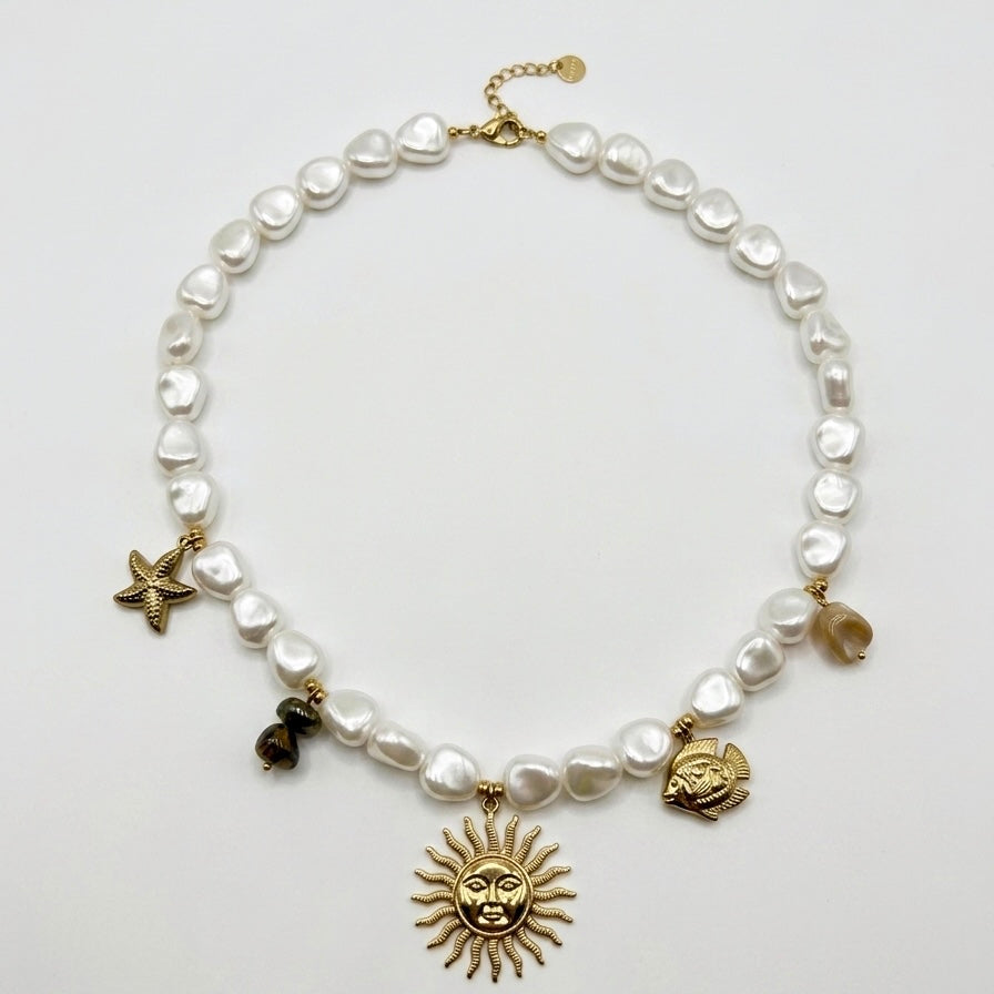 Collar Perlas con Sol