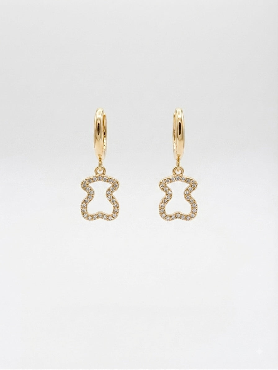 Pendientes Aros Osito gold