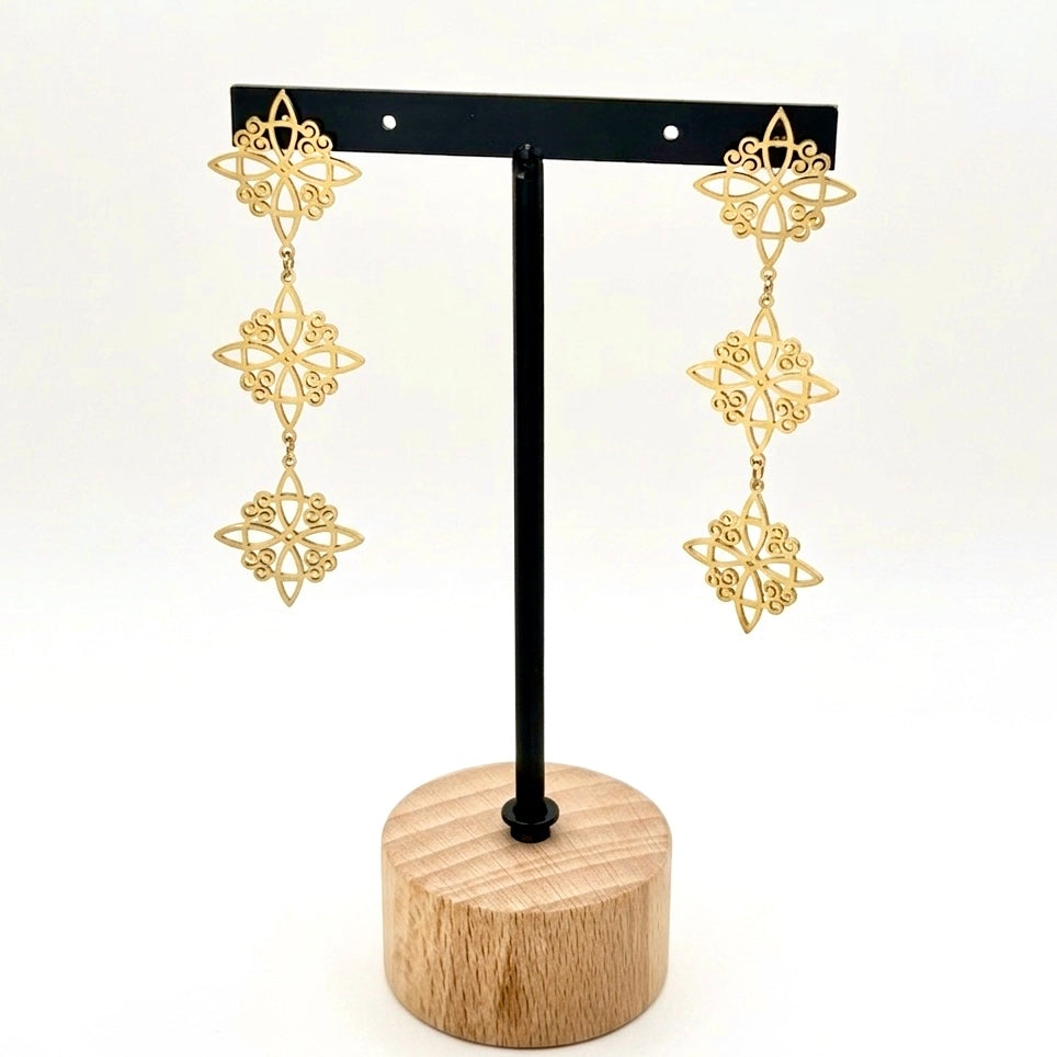 Pendientes Cruz gold