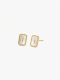 Pendientes cuadradas con cruz