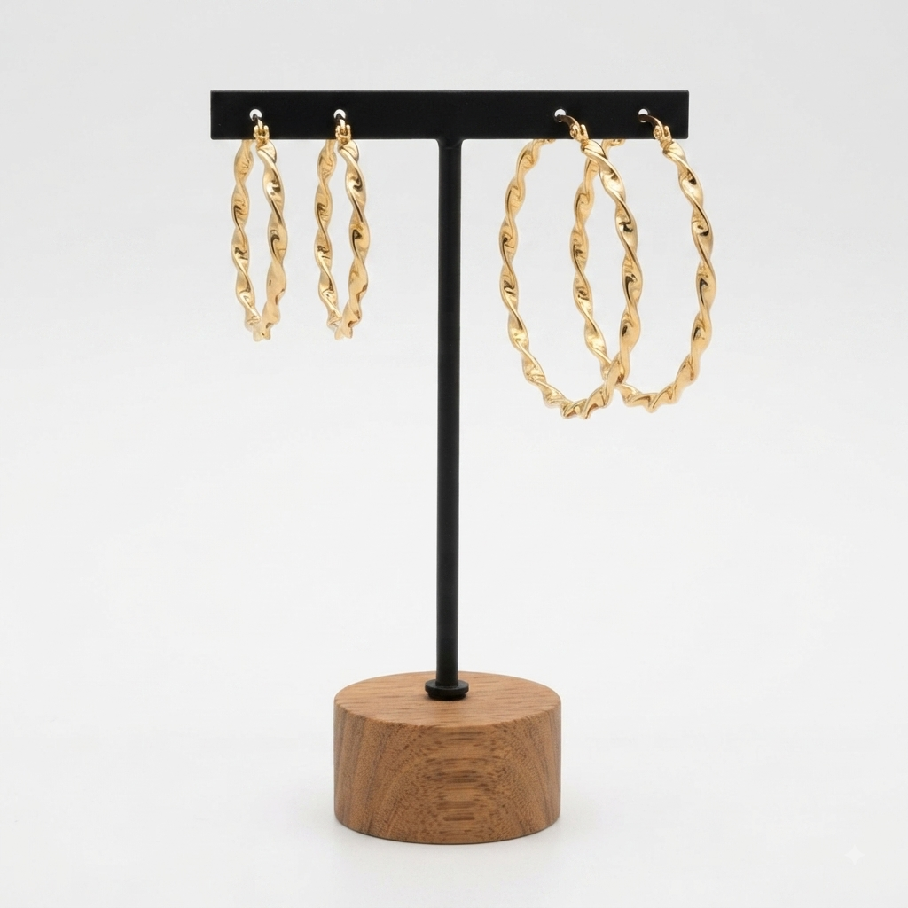 Pendientes Aros trenzados gold