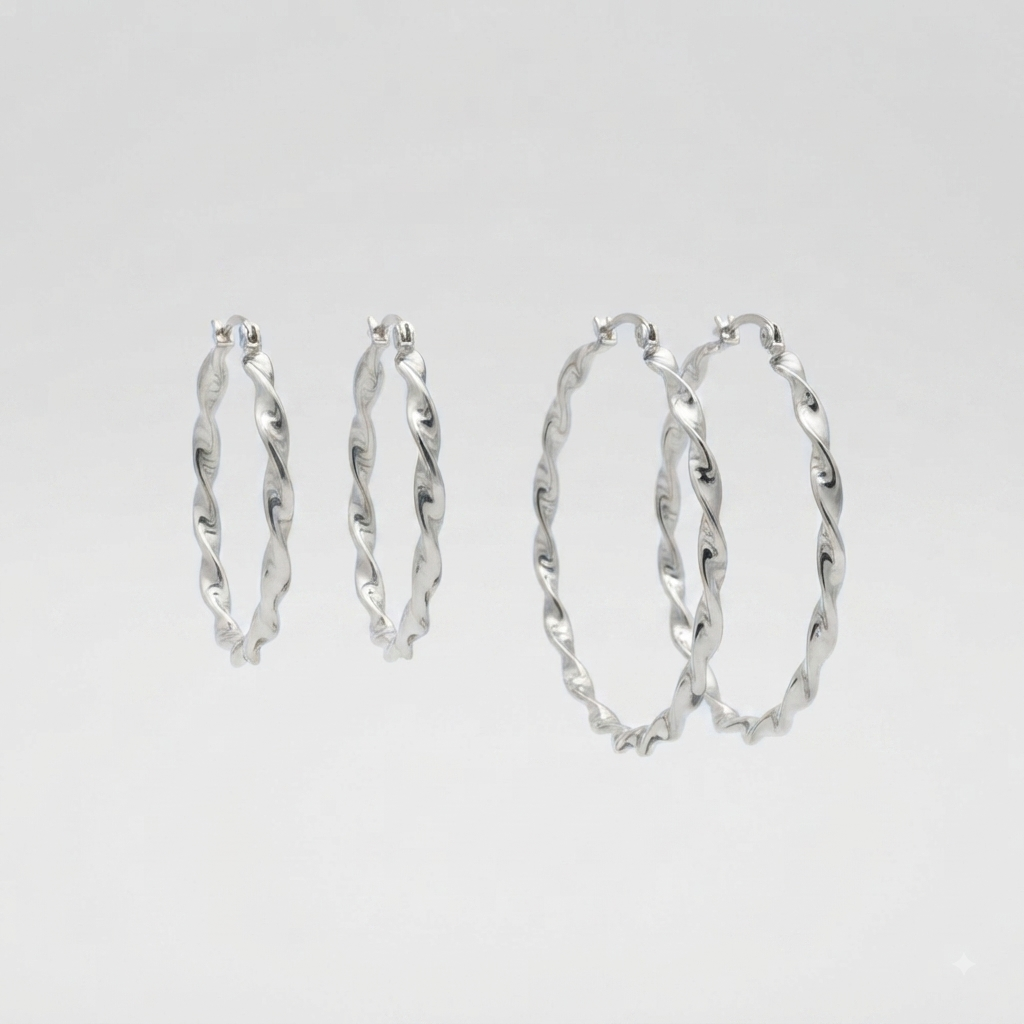Pendientes Aros Trenzados silver
