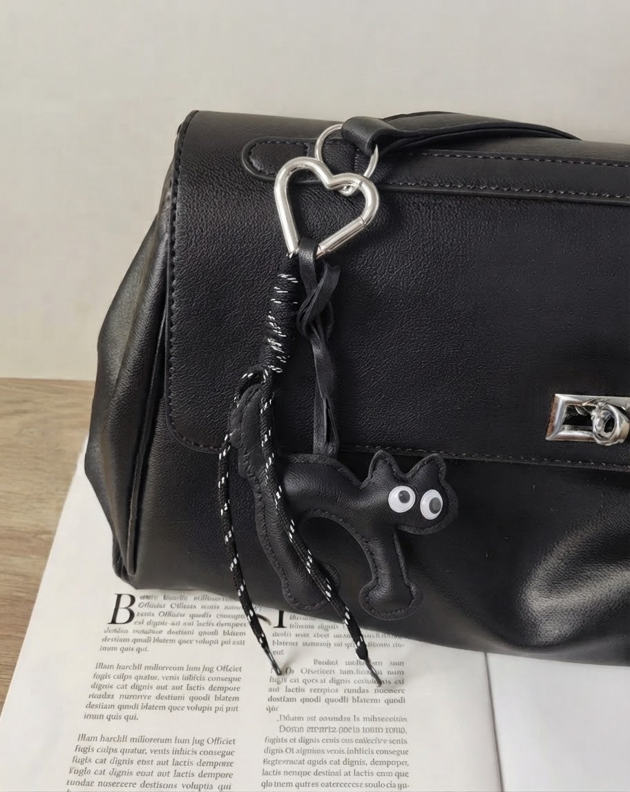 Llavero para bolso con Gato y Mosquetón