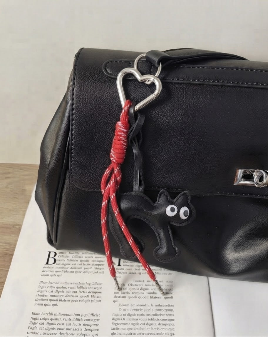 Llavero para bolso con Gato y Mosquetón